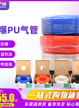 进口料PU气管8*5空压机软管 风管PU4*2.5/6*4/10*6.5/12*8/16足米