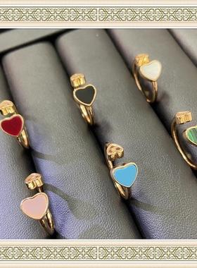 DLOROLD家厵㊣V金材质不褪色爱心开口戒指轻奢高级感桃心指环手饰