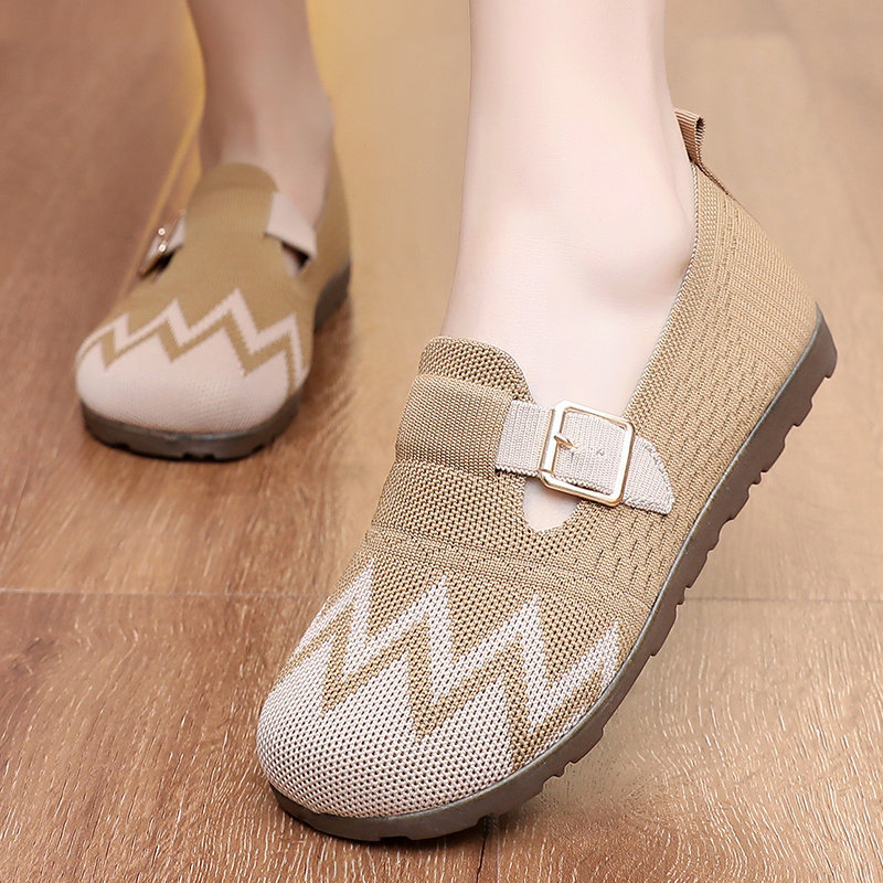 老北京布鞋女单鞋春夏季新款一脚蹬飞织休闲鞋舒适中老年人妈妈鞋,女鞋,深口单鞋,淘宝优惠券,粉丝福利购,淘宝优惠卷