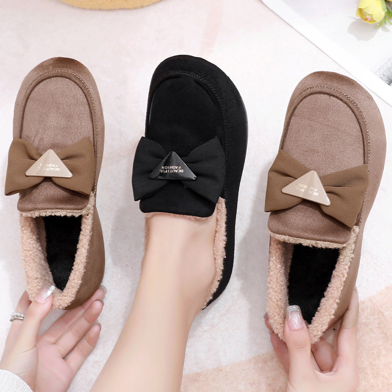 冬季加绒毛毛鞋女老北京布鞋百搭一脚蹬软底防滑保暖平底豆豆棉鞋,女鞋,乐福鞋（豆豆鞋）,淘宝优惠券,粉丝福利购,淘宝优惠卷