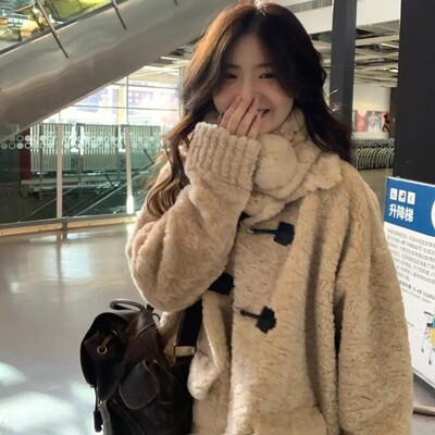 羊羔毛外套女2025冬新款皮毛一体