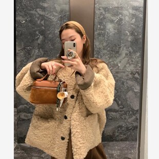 羊羔毛外套女2025冬季新款慵懒风环保皮草加厚皮毛一体毛绒绒上衣