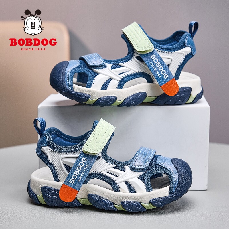 巴布豆男童凉鞋夏季防滑软底包头沙滩鞋中大童运动时尚男孩学生鞋