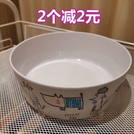 猫碗狗碗耐摔仿陶瓷宠物食盆狗盆小型犬狗狗喝水幼猫防打翻狗饭碗