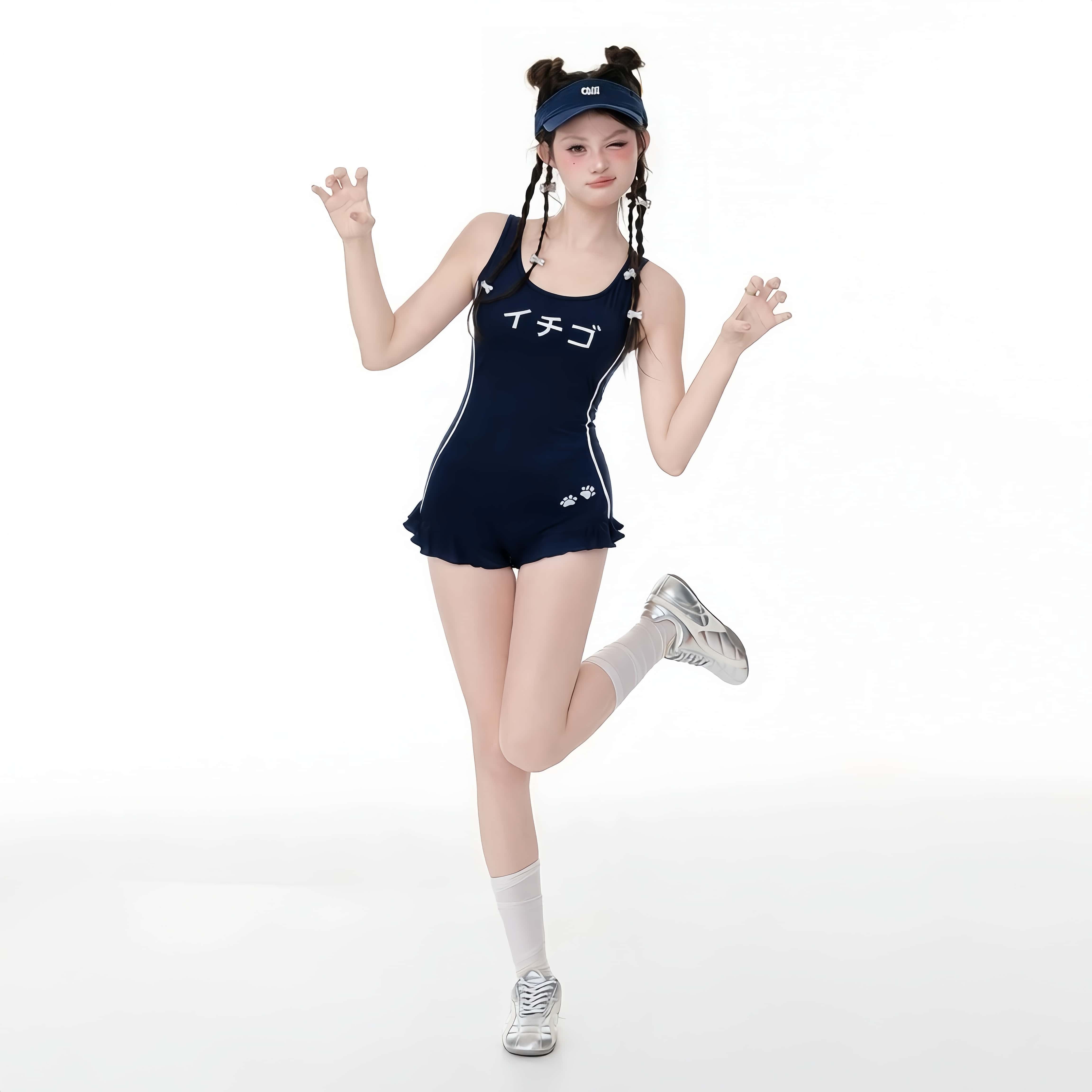 泳衣女2026新款日系花边连体遮肚显瘦纯欲学生少女保守泡温泉度假