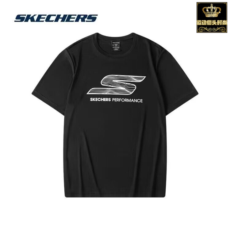 专柜正品 SKECHERS斯凯奇男子速干短袖跑步运动T恤背心P322U037-封面