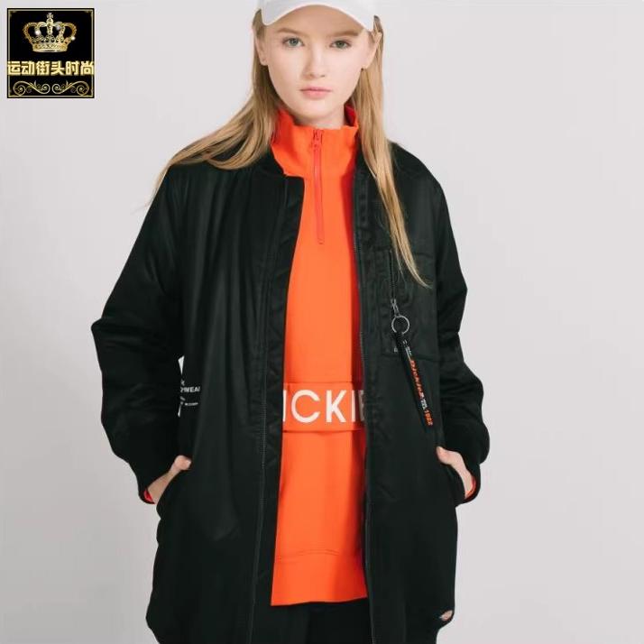 专柜正品 DICKIES 女子中长款潮流休闲运动棉服外套 DK008100BLK1