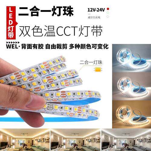 二合一双色温三色变光灯带