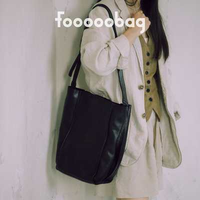 fooooobag「轧戏卢昱晓同款」植鞣系列「福满满水桶包」头层牛皮