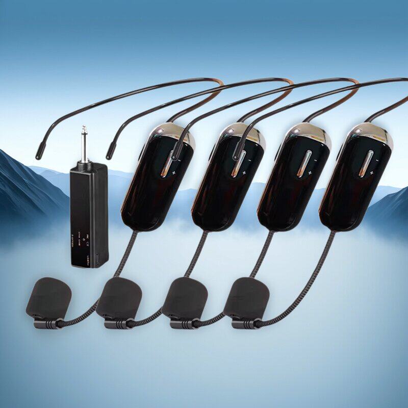 无线耳麦一拖四通用型户外音响功放机调音台适用充电式小型便携款