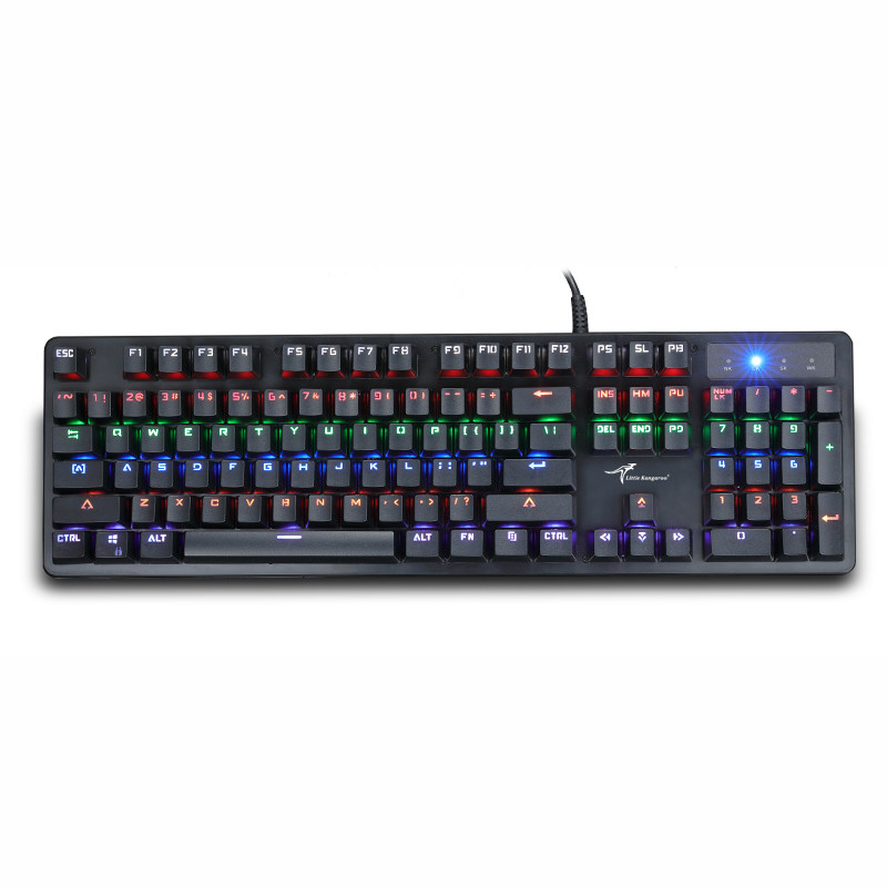 小袋鼠DS-F11 电竞游戏机械青轴键盘26键无冲多媒体按键台式通用