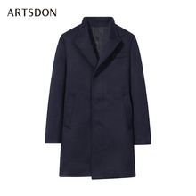 199元包邮 阿仕顿 专柜同款 男士中长款毛呢大衣