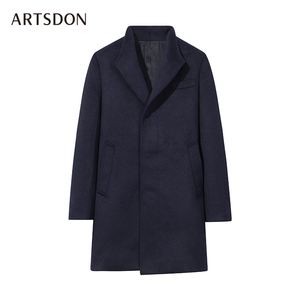 199元包邮 阿仕顿 专柜同款 男士中长款毛呢大衣