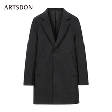 199元包邮 阿仕顿 男士 中长款 毛呢大衣