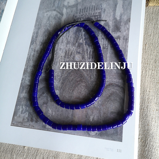 M3 (1条) 仿高桥琉璃7mm大孔青金石色玻璃珠 手串项链服饰配珠