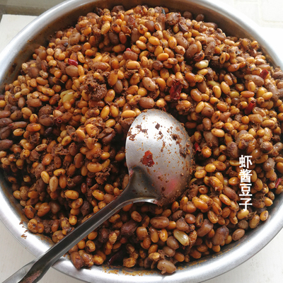 家乡冬季特色辣糊豆即食风味小吃下酒饭菜熟制花生黄豆海虾酱豆子