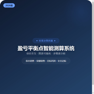保本点测算工具 盈亏平衡分析 图表可视化