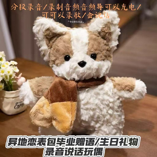分段录音充电围巾小狗公仔玩偶礼物生日礼物女友闺蜜520情人节女