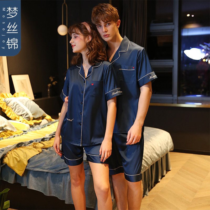 男士大码睡衣220斤胖子 情侣冰丝夏季薄款加肥加大码宽松夏天短袖