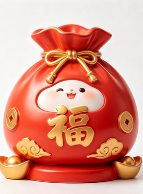 福袋雕塑卡通玻璃钢商业美陈艺术装置雕塑引流网红打卡神器雕塑