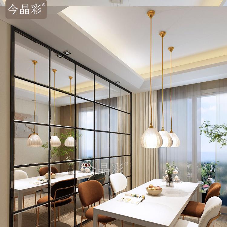 拼镜艺术玻璃格子调定制做欧式餐厅玄关镜子简约现代轻奢