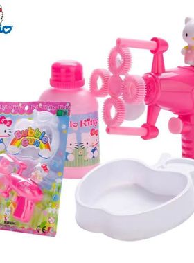 正版HELLO KITTY凯蒂猫电动泡泡枪套装50140女孩泡泡机吹泡泡玩具