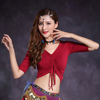 肚皮舞练功服上装2020夏款成人中袖瑜伽性感舞蹈莫代尔表演衣在类目 运动/瑜伽/健身/球迷用品, 舞蹈/健美操/体操, 肚皮舞, 肚皮舞上装中 - 来自Buy2taobao.com提供专业的淘宝代购服务