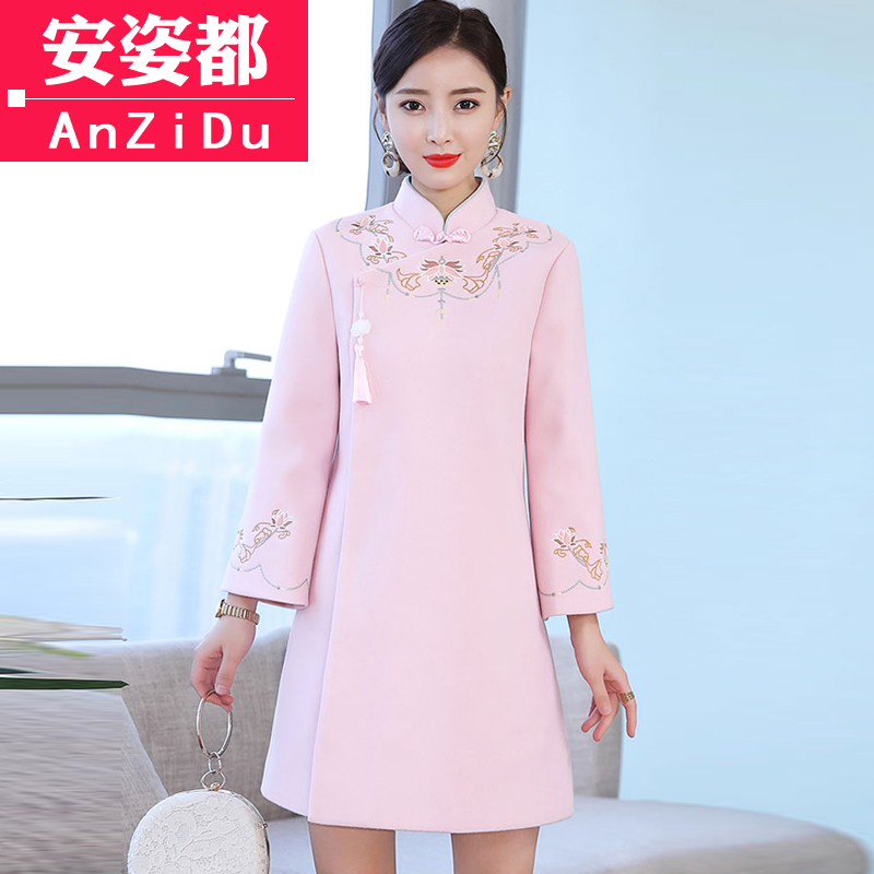 热销9件假一赔三唐装棉袄复古风汉服秋冬夹棉中式上衣中国风女装改良旗袍大衣外套