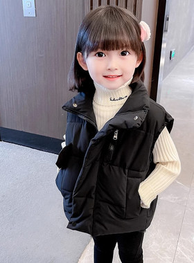 秋冬男女童羽绒棉加厚马甲