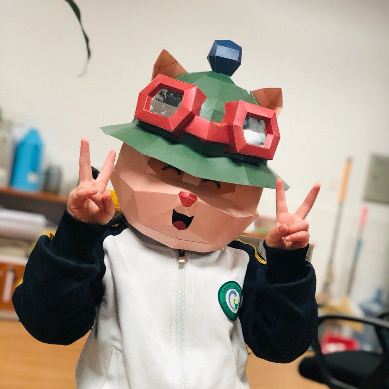 提莫帽子diy面具cos英雄联盟周边创意全脸可爱timor头套男女儿童