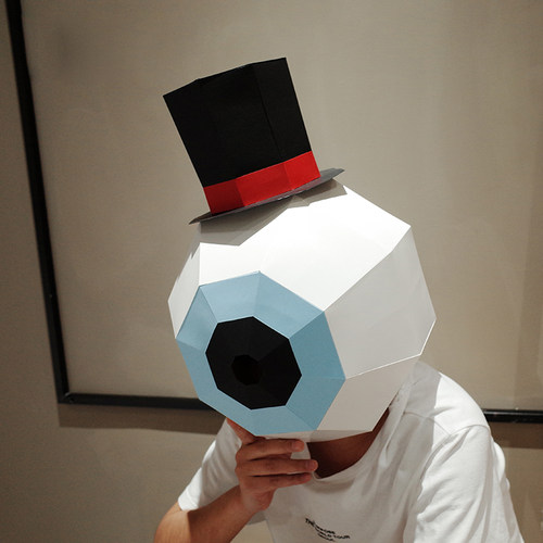 眼球先生纸模头套创意手工DIY