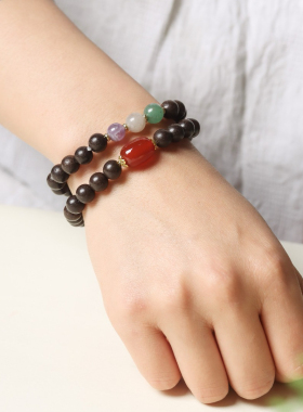 黑龙涎香合香珠手串中草药香珠古法手链舒缓情绪助眠安心念珠手持