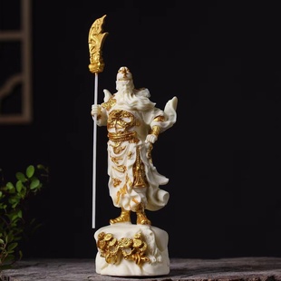 象牙果关公像供奉神像家用招财祥龙关公摆件武财神关羽