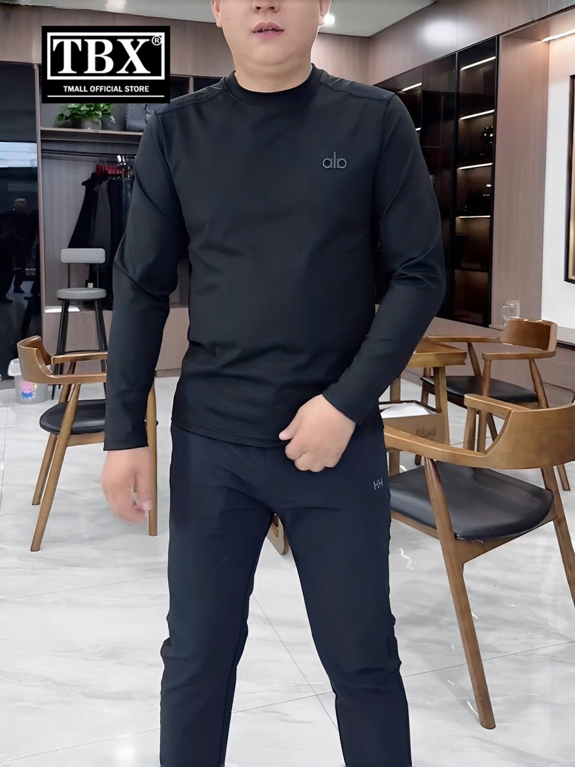 高端欧货卫衣男士长袖T恤2025新款秋冬季商务休闲黑色打底衫男款