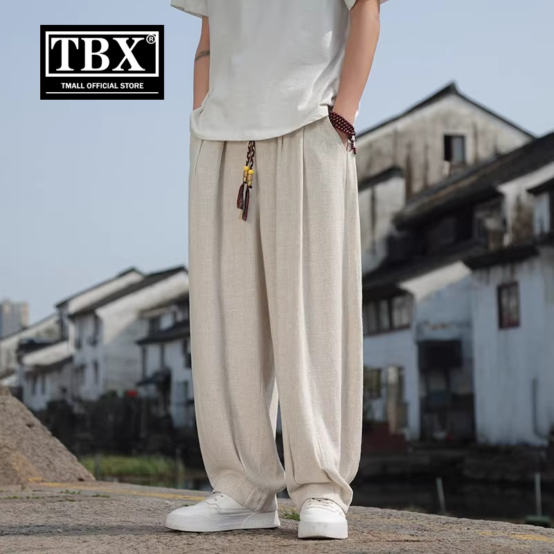 高端老钱风亚麻裤男士2025新款夏季薄款棉麻男裤直筒休闲裤子男款