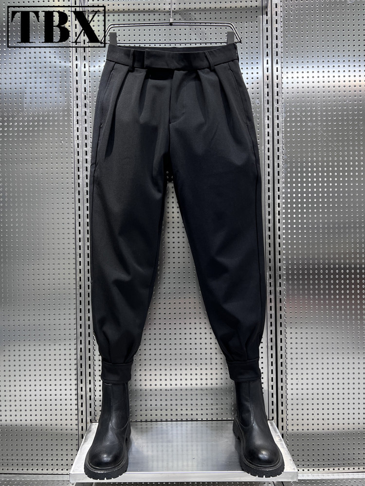 休闲西裤男士春秋款2025新款束脚裤搭配马丁靴的裤子男款冬季加绒