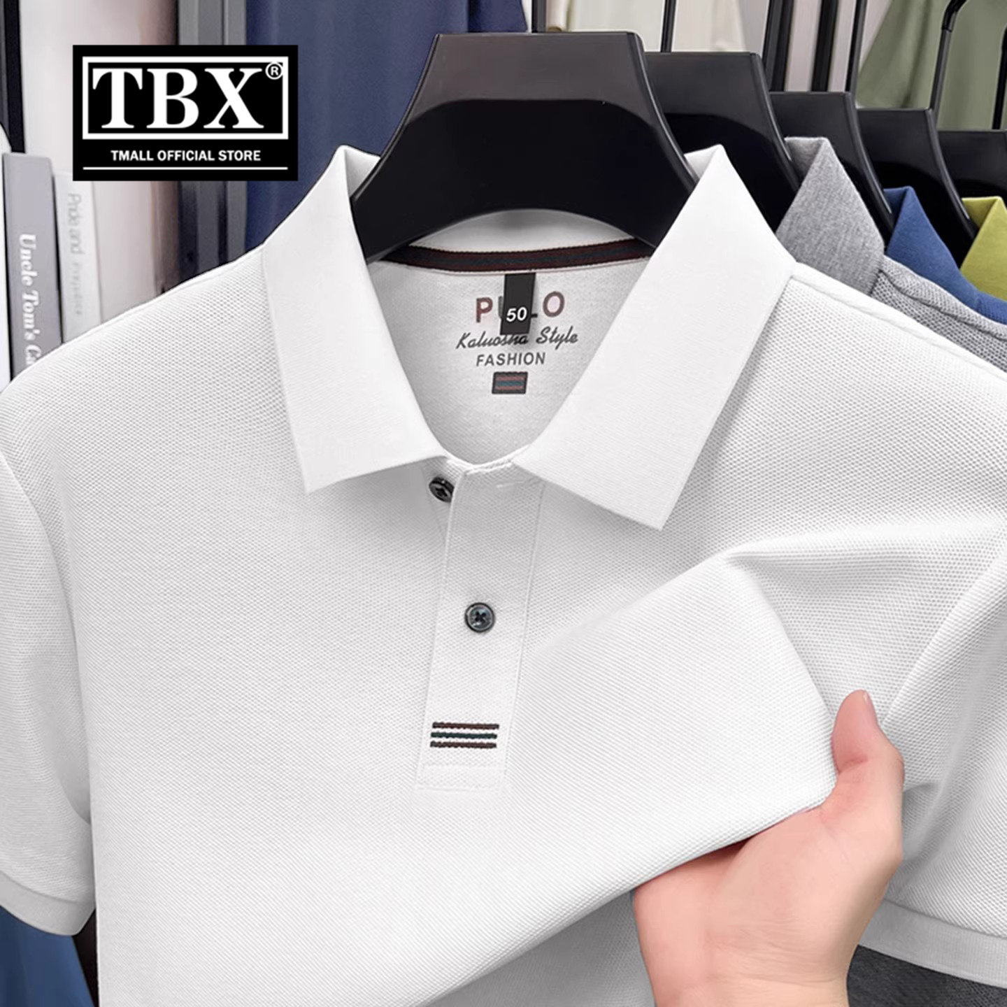 高端纯棉POLO衫男士短袖t恤2026新款夏季商务休闲白色保罗衫男款