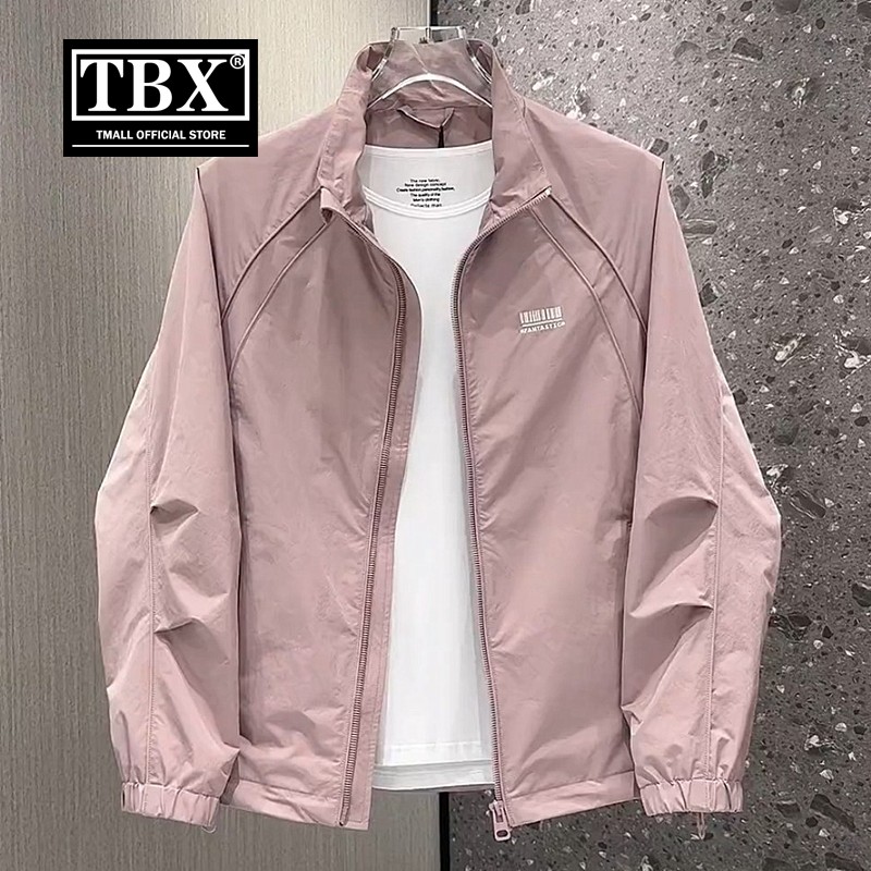 高端粉色夹克男士外套2025新款爆款春秋季休闲立领冲锋衣男款冬装