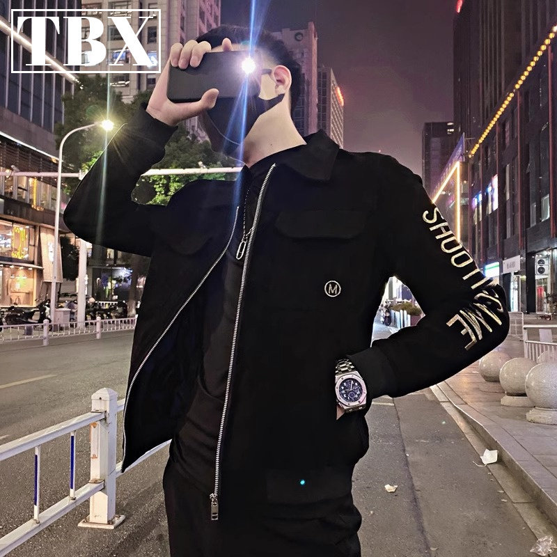 高端夹克外套男士春秋季2025新款爆款高级感痞帅上衣男款冬装加绒