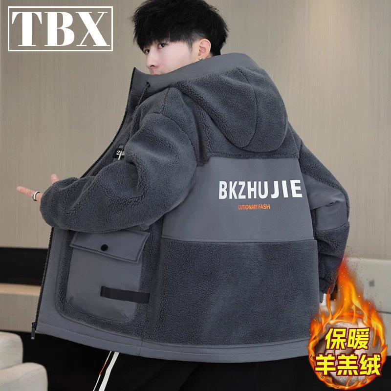 高端羊羔绒外套男士秋冬季2025新款加厚棉衣服摇粒绒棉袄男款冬装