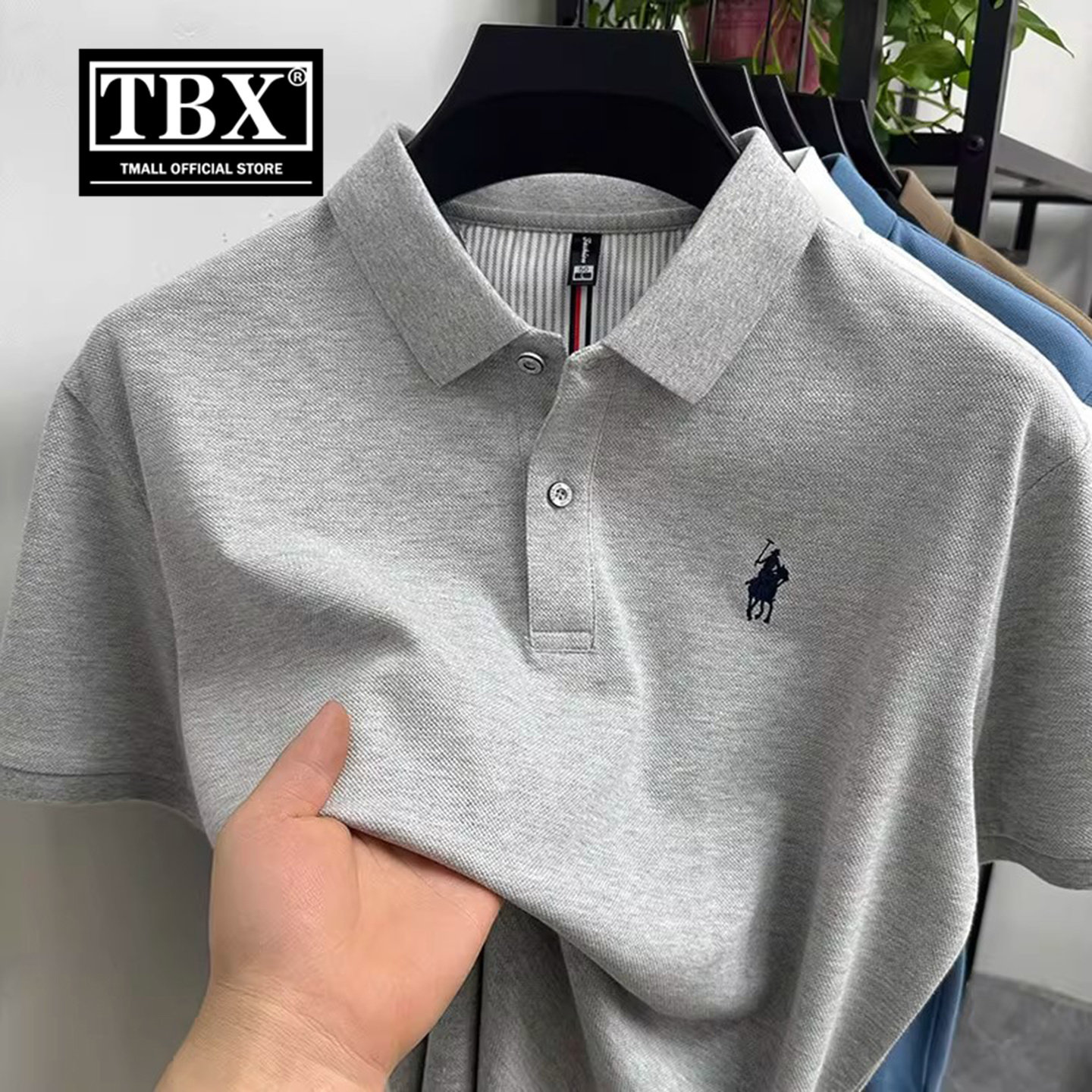 高端纯棉POLO衫男士短袖t恤2026新款夏季小马标刺绣翻领上衣男款