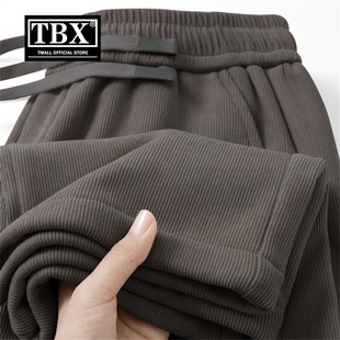灯芯绒卫裤男士2026新款秋冬装加绒加厚男裤直筒运动休闲裤子男款
