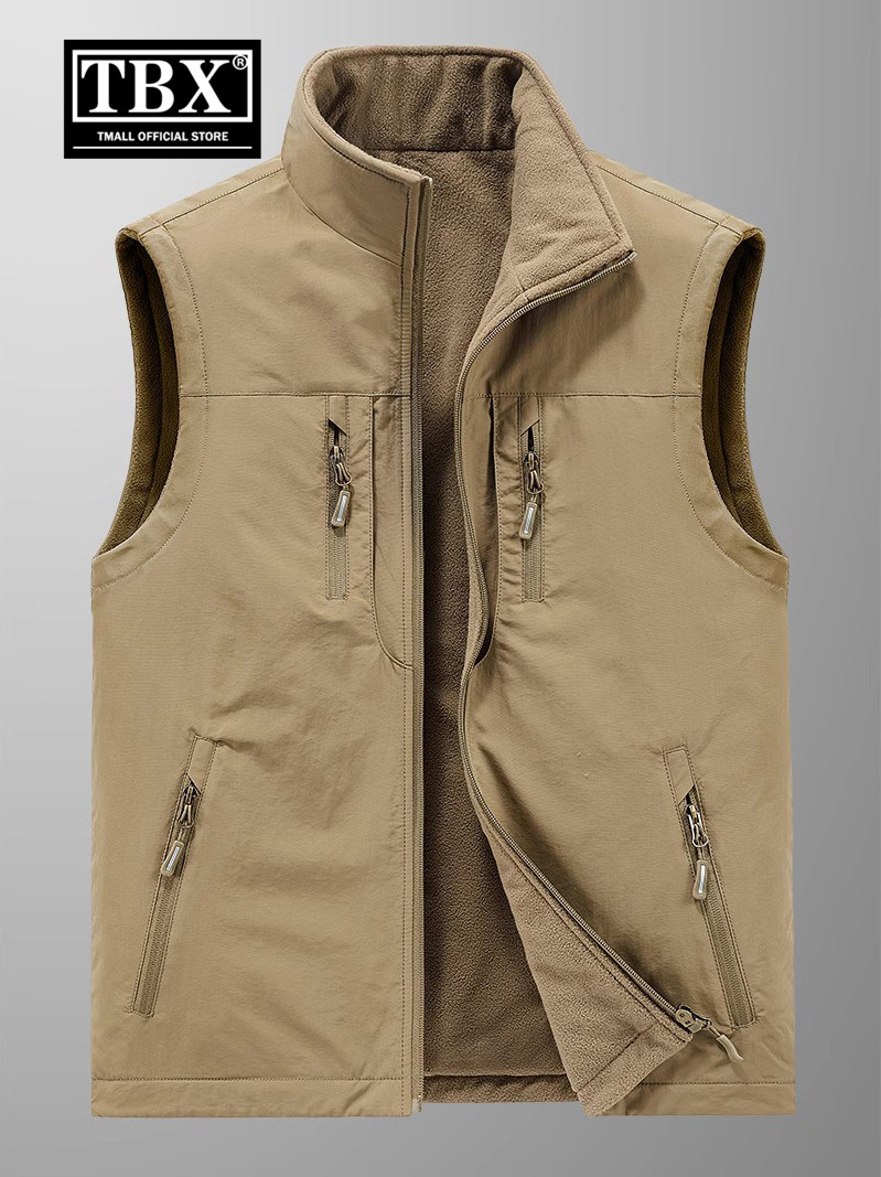 双面穿户外运动露营马甲男士2025新款秋冬季加绒坎肩背心外套男款,男装,常规马甲,淘宝优惠券,粉丝福利购,淘宝优惠卷