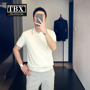 男士 T恤2025新款 高端冰丝Polo衫 短袖 夏季 商务休闲海鸥V领保罗男款