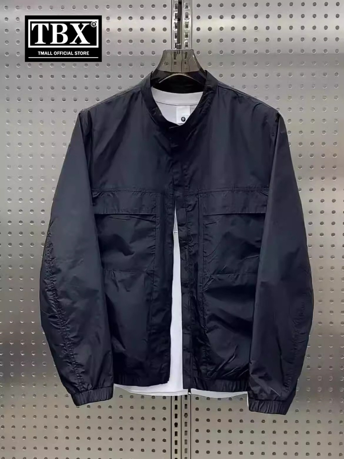 高端亨利领夹克男子的春季和秋季2025新棒球领工作服棉质夹克男子