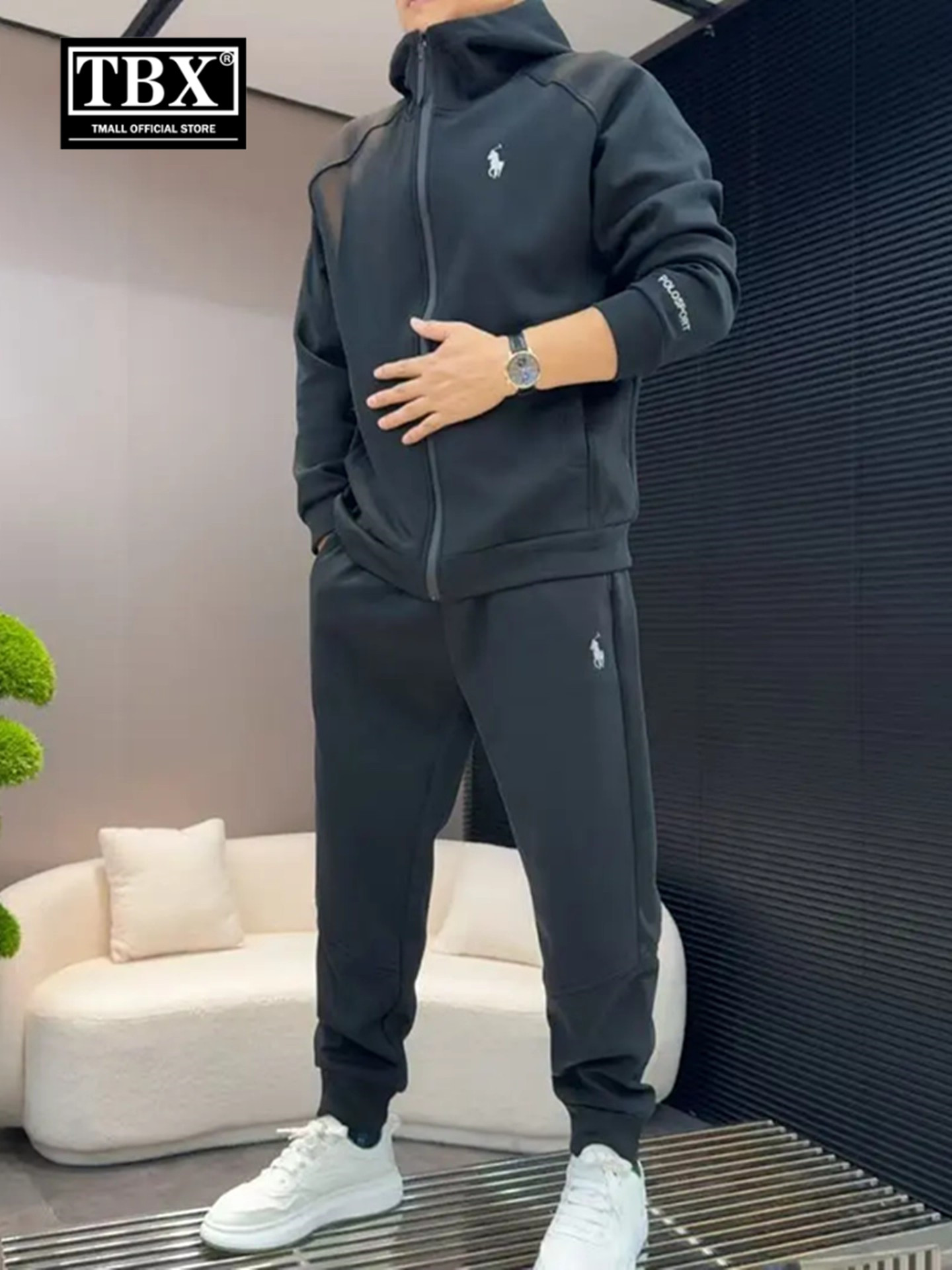 高端保罗休闲运动服套装男士2025新款秋冬季外套卫裤搭配一套男款