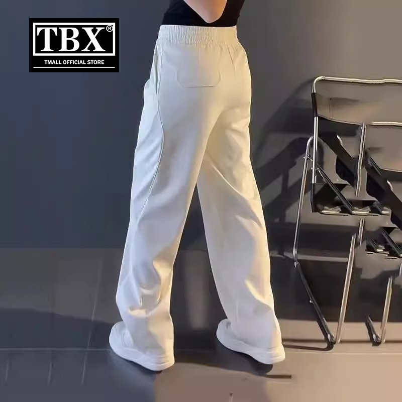 男士休闲裤子2025新款春秋季白色男裤直筒阔腿弯刀裤男款冬装加绒