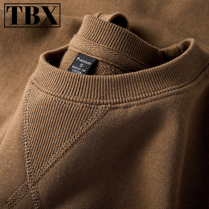 高端重磅纯棉卫衣男士春秋冬季2025年新款长袖T恤男款加厚打底衫