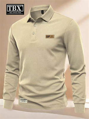 高端美式POLO衫男士长袖t恤2025新款春秋季商务休闲翻领卫衣男款