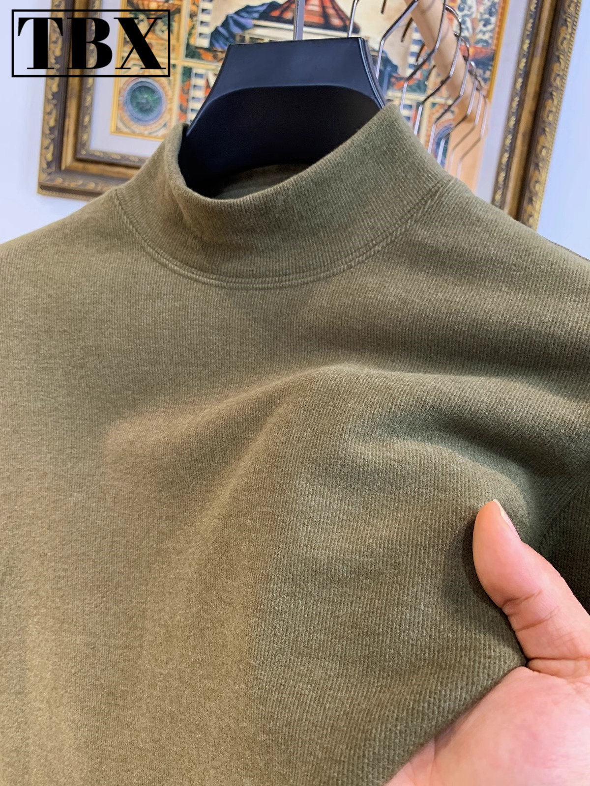 男士德绒打底衫秋冬季半高领卫衣男款2025新款内搭双面绒长袖t恤